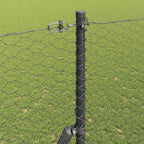 Recinzione metallica saldata in rete 25 x 1,5 m con pilastri acciaio PVC grigio
