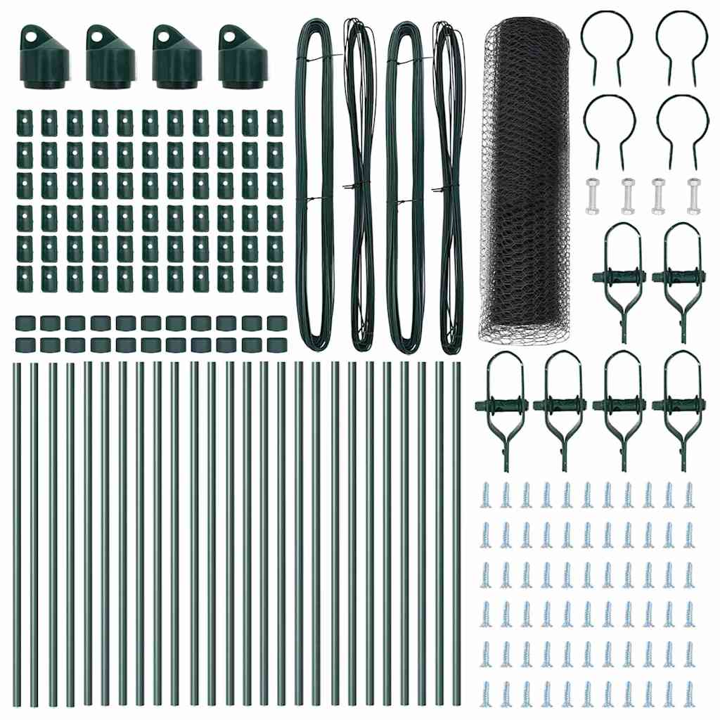 Recinzione metallica saldata in acciaio PVC grigio 50 x 0,5 m con pilastri