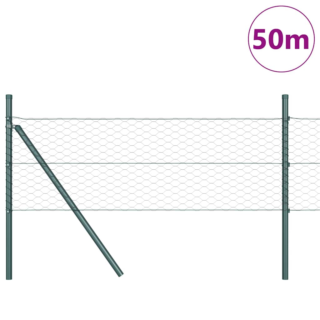 Recinzione metallica saldata 50 x 0,5 m con pilastri in acciaio rivestito PVC grigio
