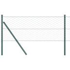 Recinzione metallica saldata in acciaio PVC grigio 50x0,6 m con pilastri