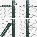 Recinzione metallica saldata 50 x 1,5 m con 26 paletti in acciaio rivestito PVC grigio