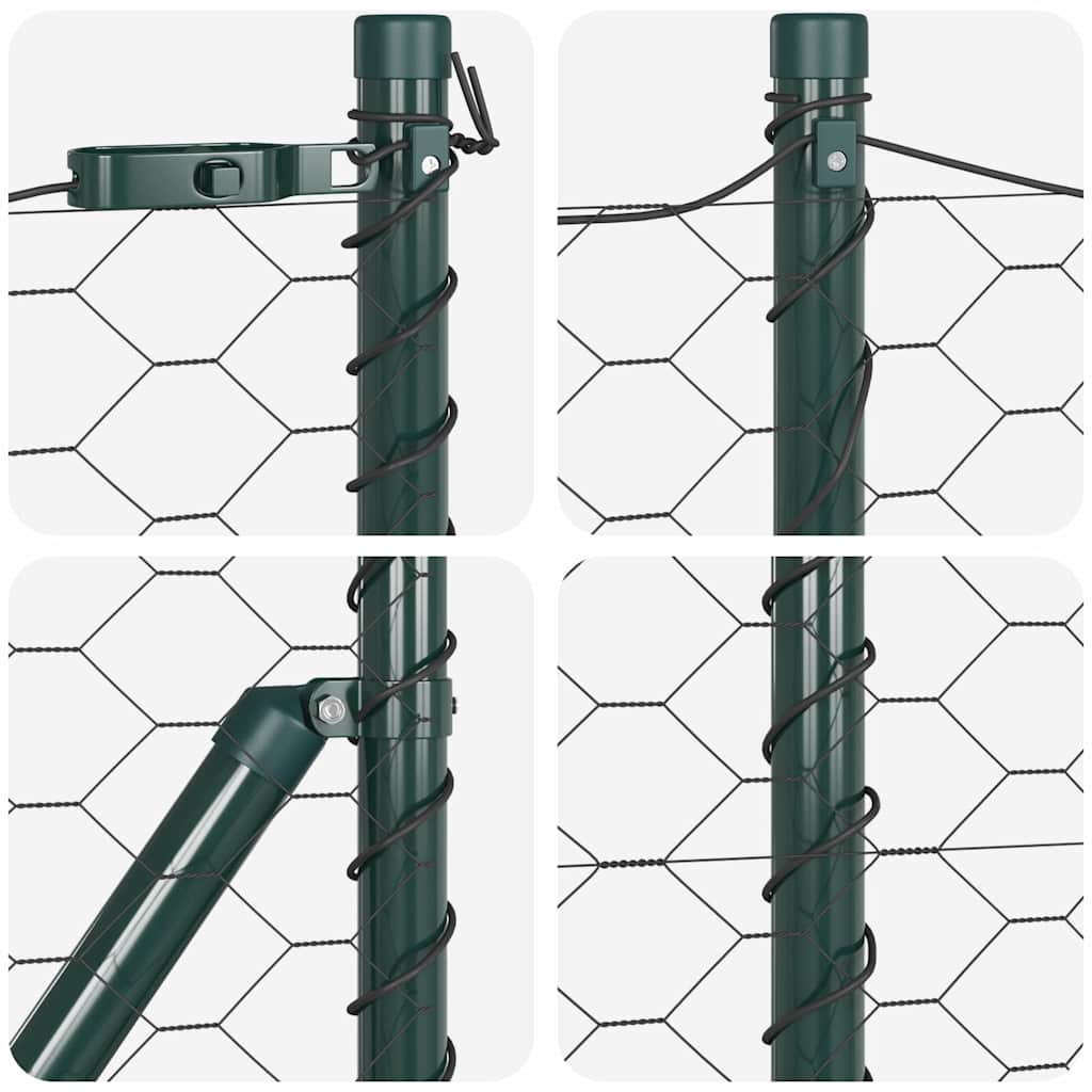 Recinzione metallica saldata in acciaio PVC grigio 100x0,4 m con pilastri