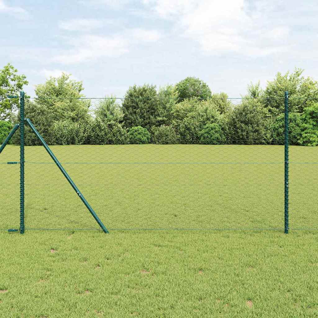 Recinzione metallica saldata in acciaio rivestito PVC 100 x 1,2 m con pilastri per fissaggio a terra