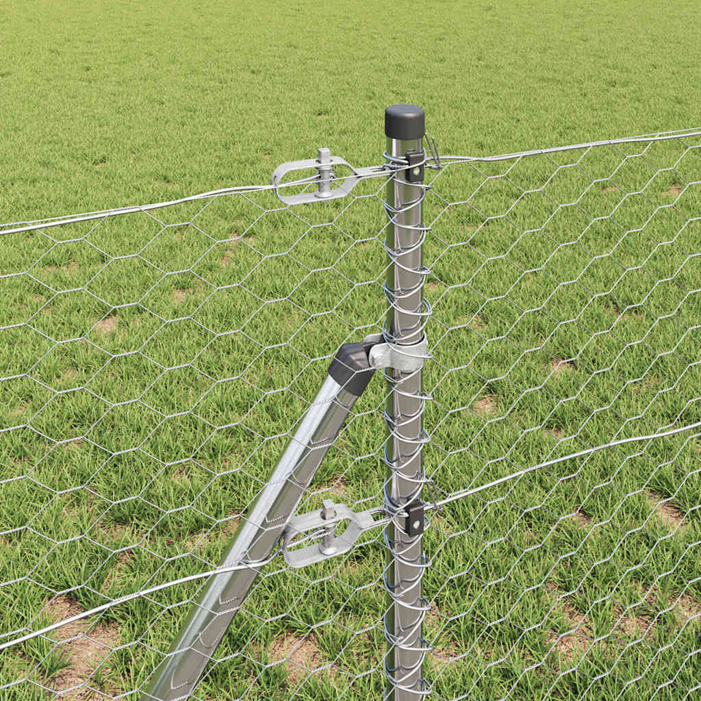 Recinzione metallica saldata in acciaio zincato 10 x 0,6 m con pilastri