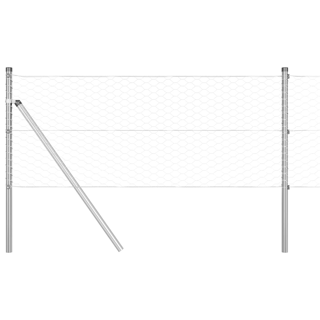 Recinzione metallica saldata in acciaio zincato 10 x 0,6 m con pilastri