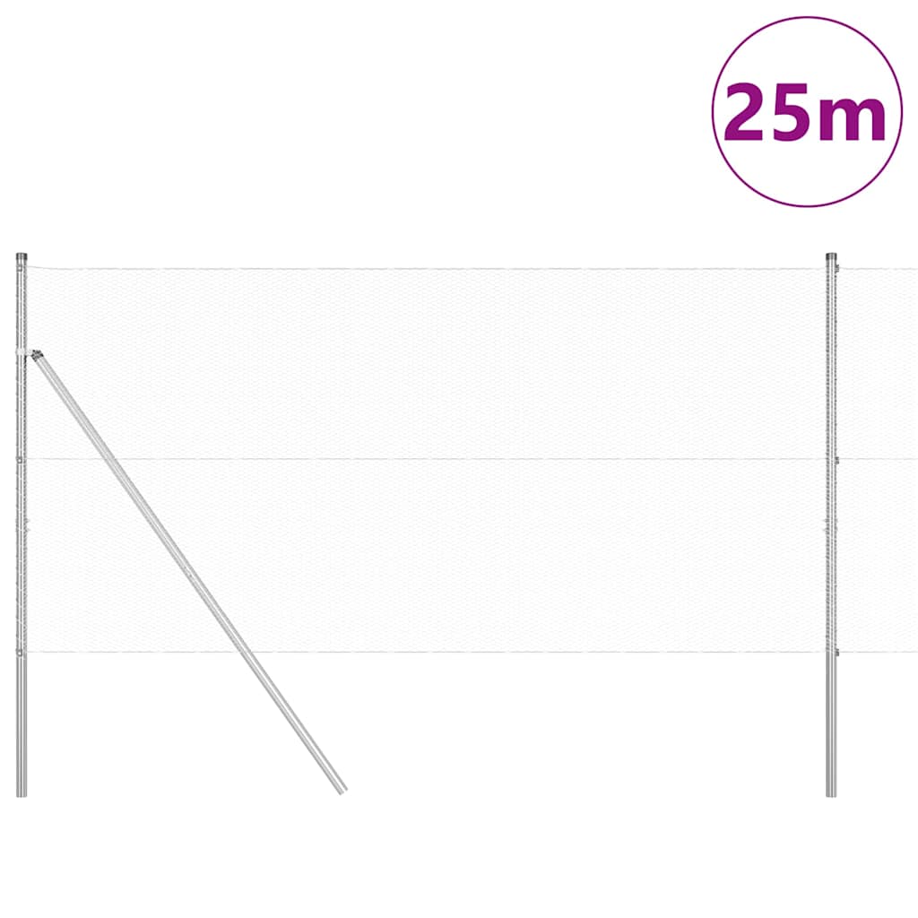 Recinzione metallica saldata 25 x 1 m con pilastri - Acciaio zincato