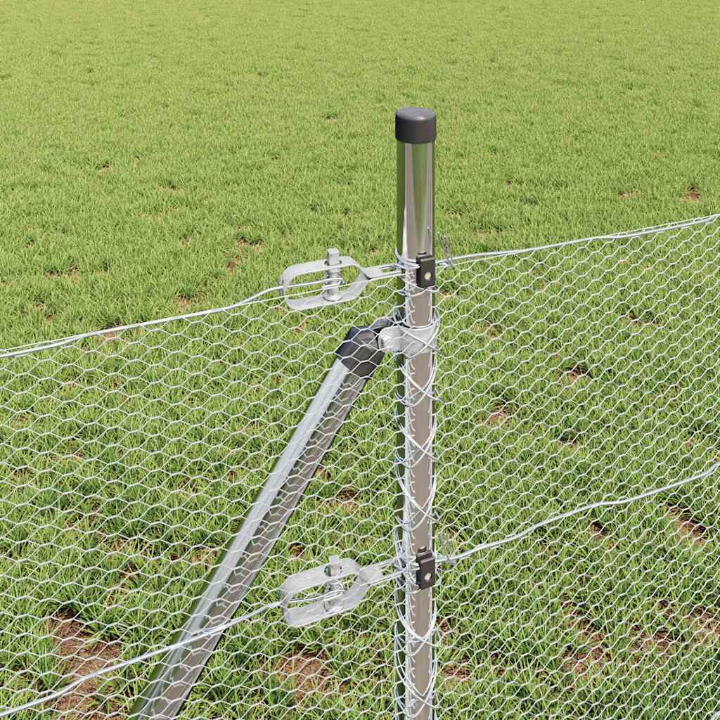 Recinzione metallica saldata zincata 50 x 0,5 m con pilastri