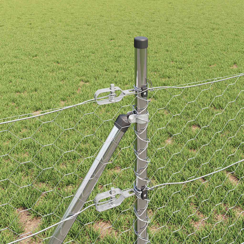 Recinzione metallica saldata con pilastri per fissaggio a terra 50 x 0,8 m