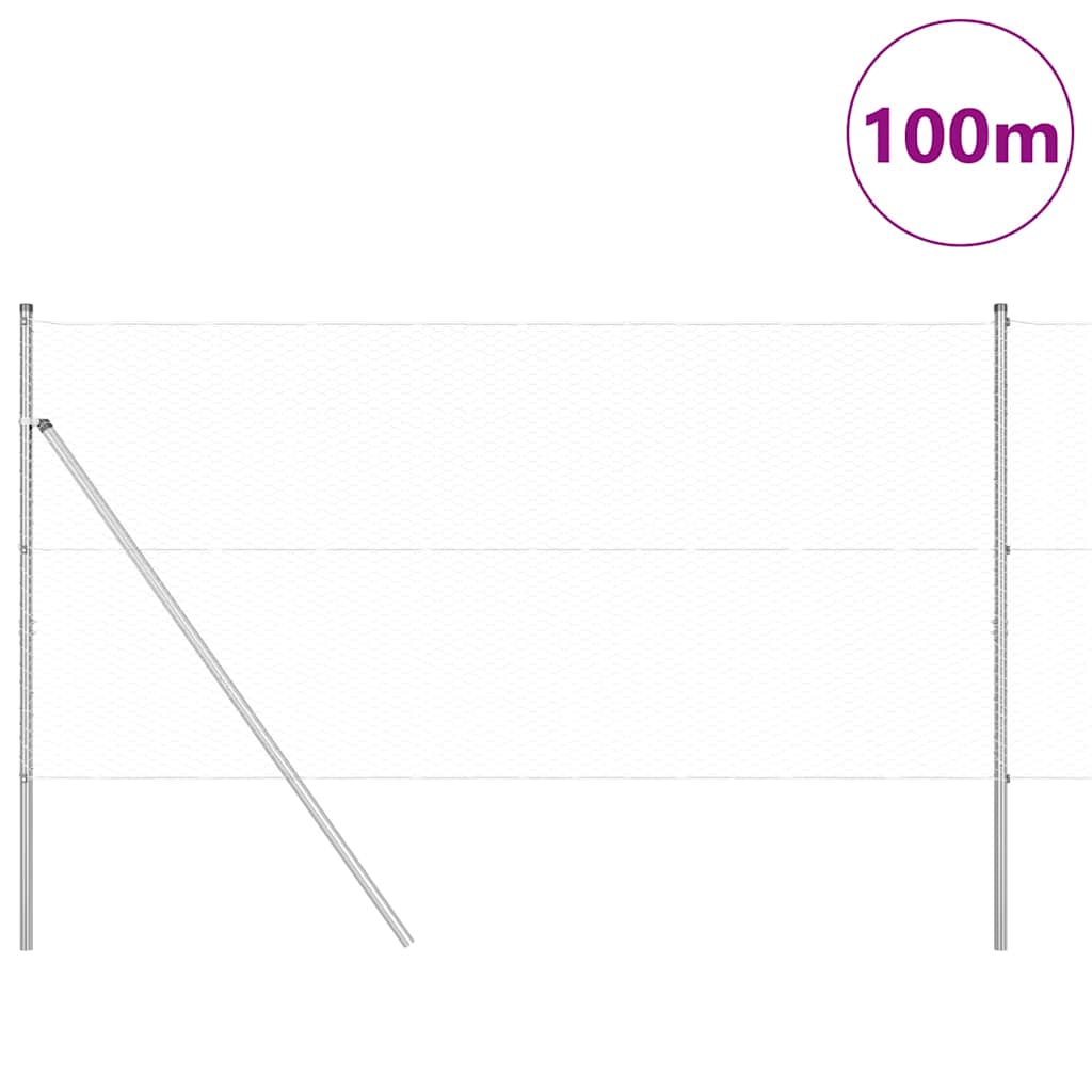 Recinzione metallica saldata in acciaio zincato 100 x 1,2 m con pilastri