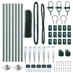 Recinzione in rete saldata con punte 10 x 0,4 m - Acciaio rivestito PVC verde
