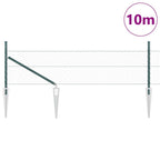 Recinzione in rete saldata con punte 10 x 0,4 m - Acciaio rivestito PVC verde