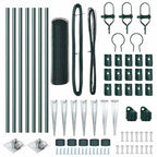 Recinzione in rete saldata con punte 10 x 0,5 m - Acciaio rivestito PVC verde