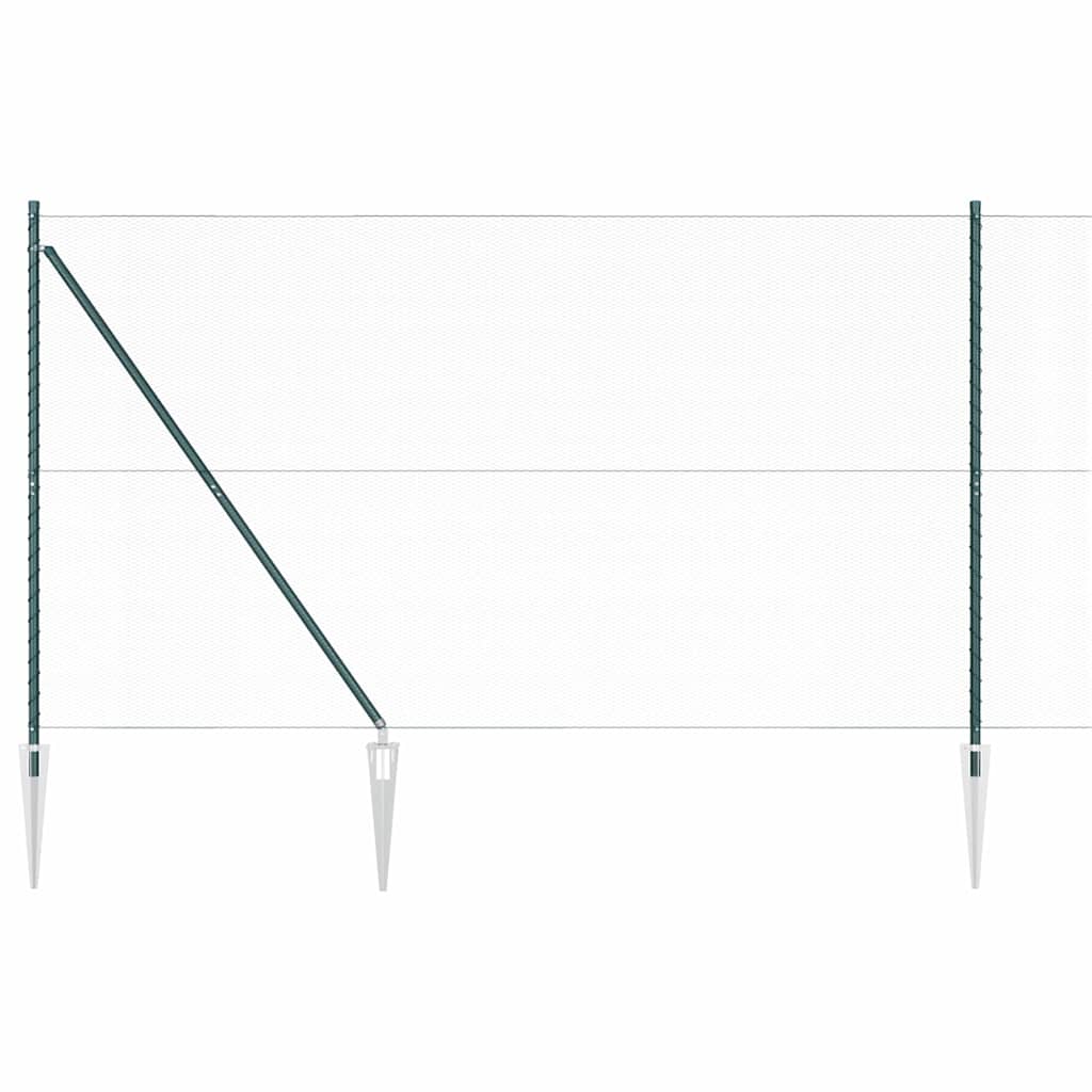 Recinzione in rete saldata con punte 10 x 1,5 m - Acciaio rivestito PVC verde