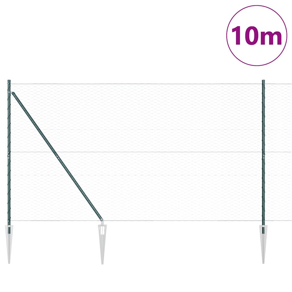 Recinzione in rete saldata con punte 10 x 1,6 m