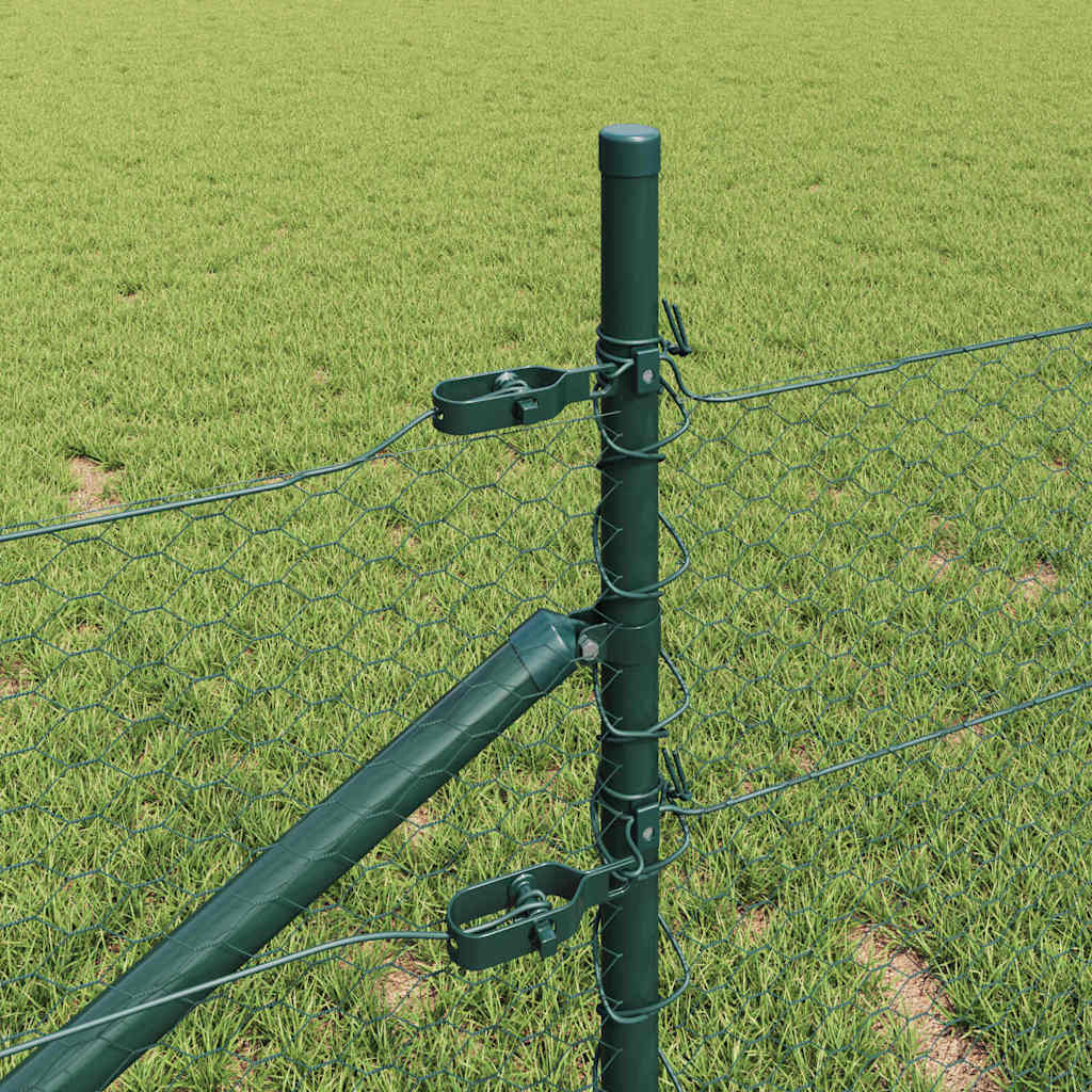 Recinzione in rete saldata con punte 25 x 0,4 m (L x H) - Acciaio rivestito PVC verde