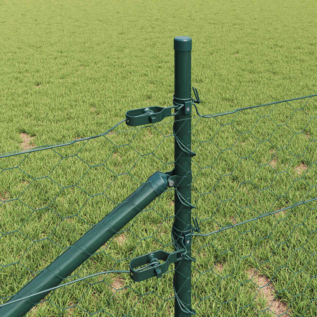 Recinzione in rete saldata con punte 25 x 0,4 m (L x H) - Acciaio rivestito PVC Verde