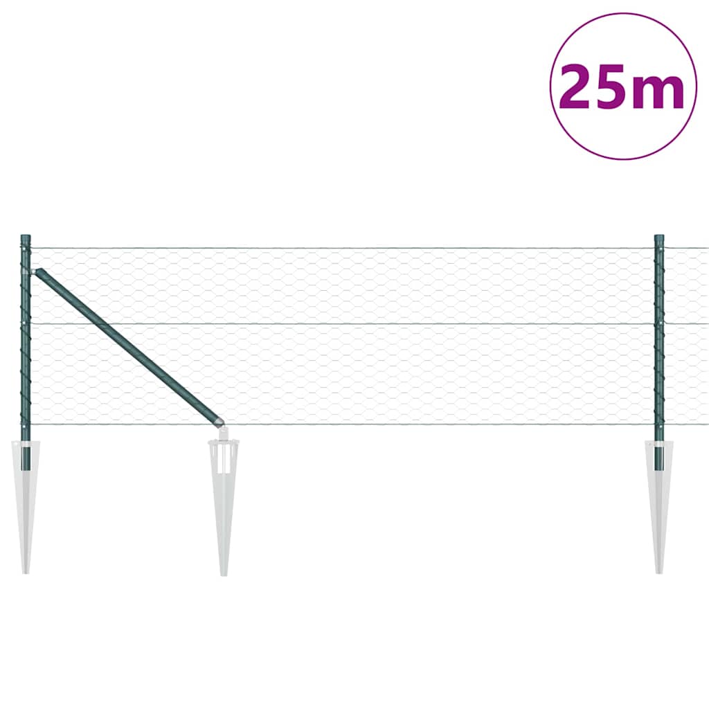 Recinzione in rete saldata con punte 25 x 0,6 m (L x H)