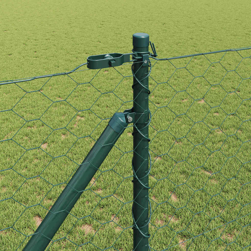 Recinzione in rete saldata con punte 25 x 1,4 m - Acciaio rivestito PVC verde