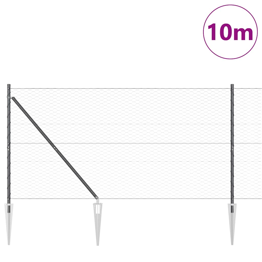 Recinzione in rete saldata con punte 10 x 1,4 m