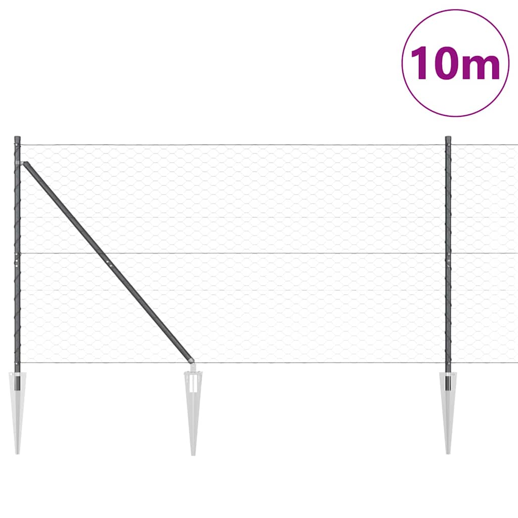 Recinzione in rete saldata con punte 10 x 1,4 m