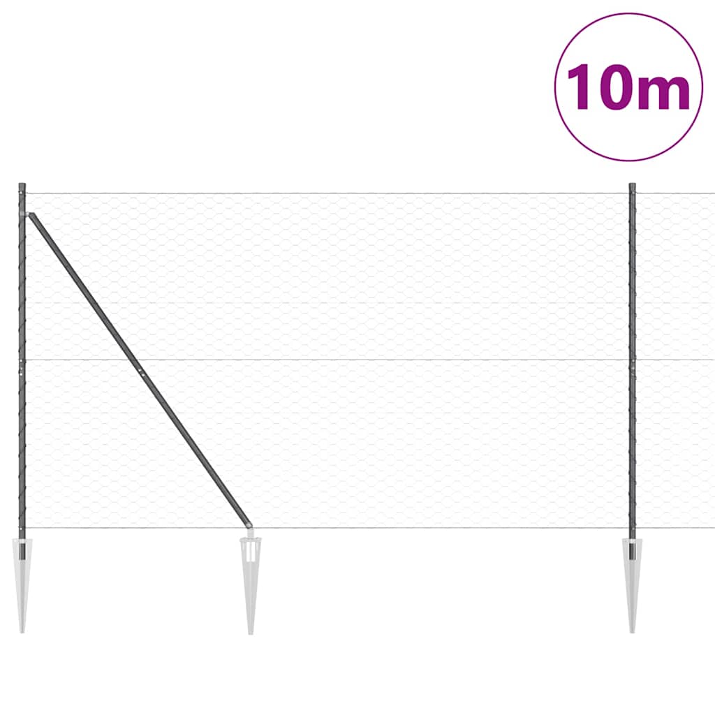 Recinzione in rete saldata con punte 10 x 1,5 m