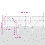 Recinzione in rete saldata con punte 25 x 0,4 m