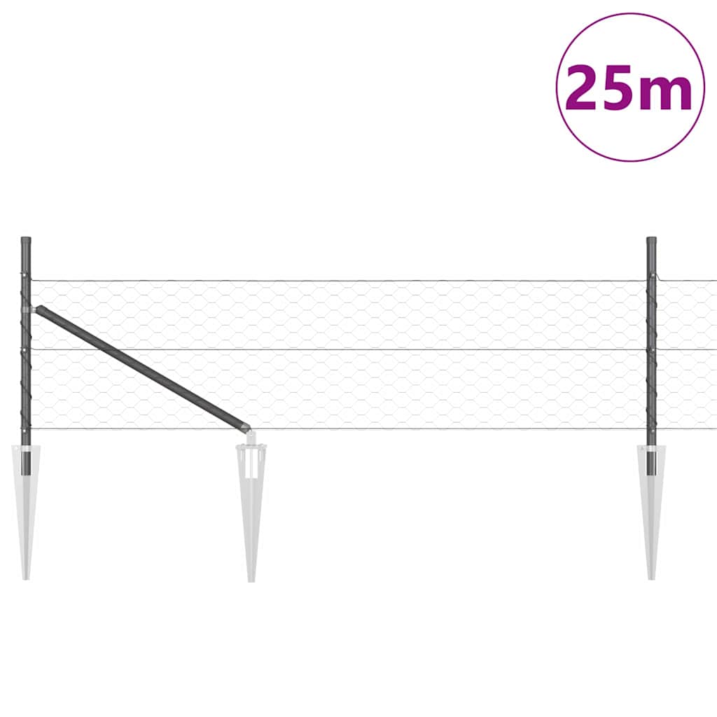 Recinzione in rete saldata con punte 25 x 0,4 m