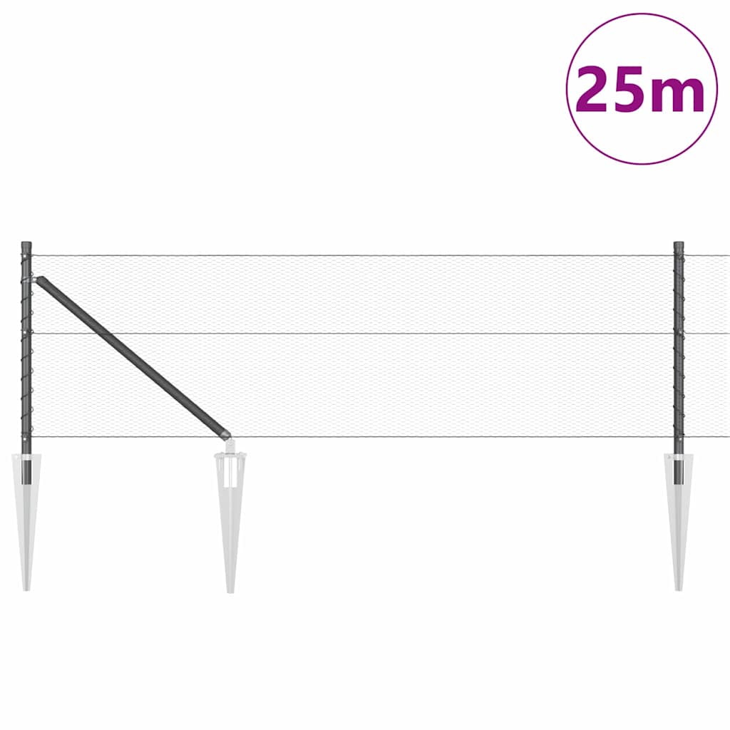 Recinzione in rete saldata con punte 25 x 0,6 m