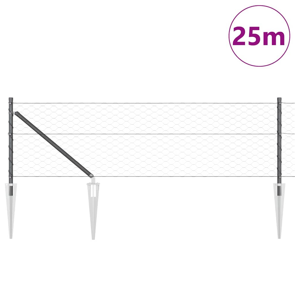 Recinzione in rete saldata con punte 25 x 0,6 m