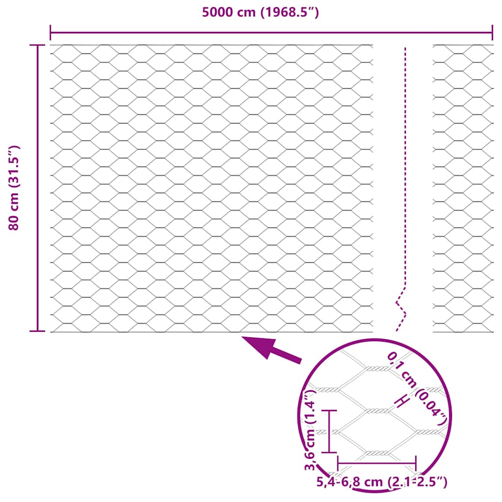 Recinzione in rete saldata con punte 50 x 0,8 m