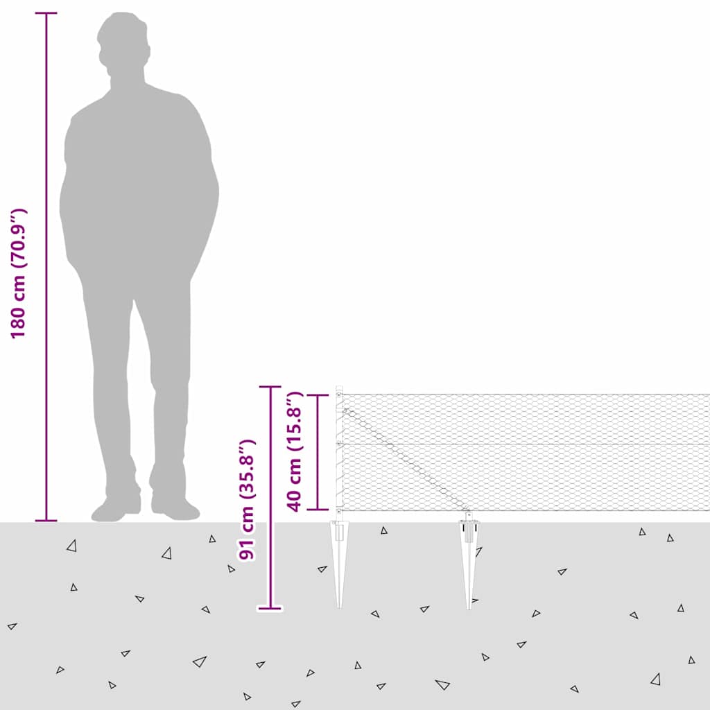 Recinzione in rete saldata con punte 100 x 0,4 m