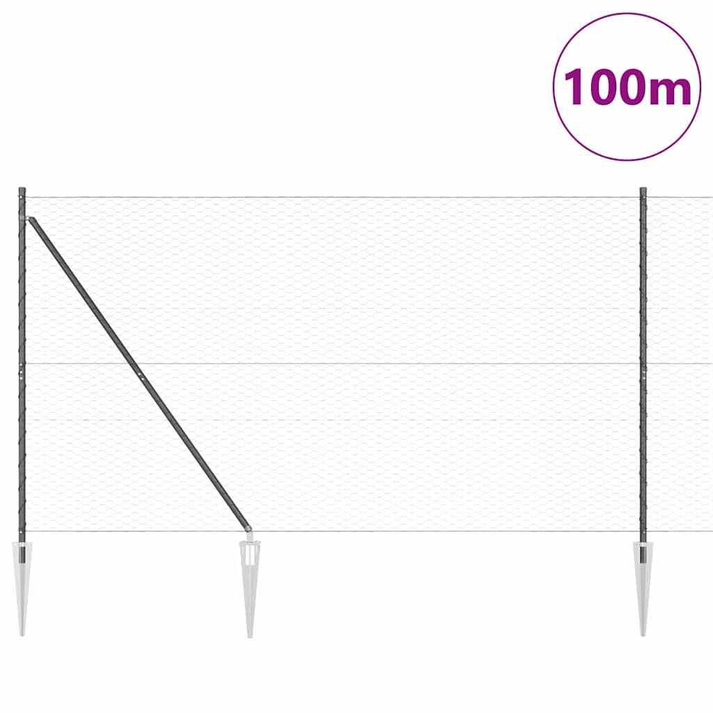 Recinzione in rete saldata con punte 100 x 1,6 m