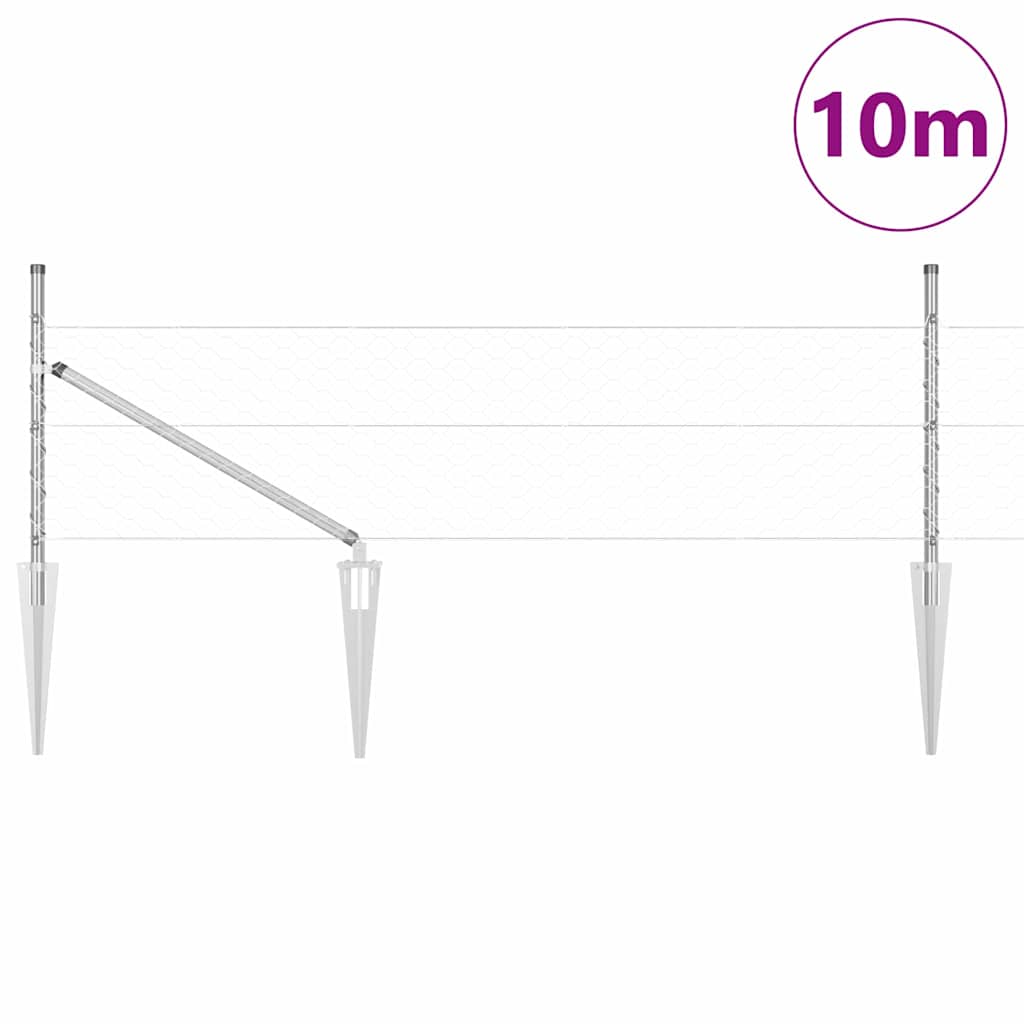 Recinzione in rete saldata con punte 10 x 0,5 m