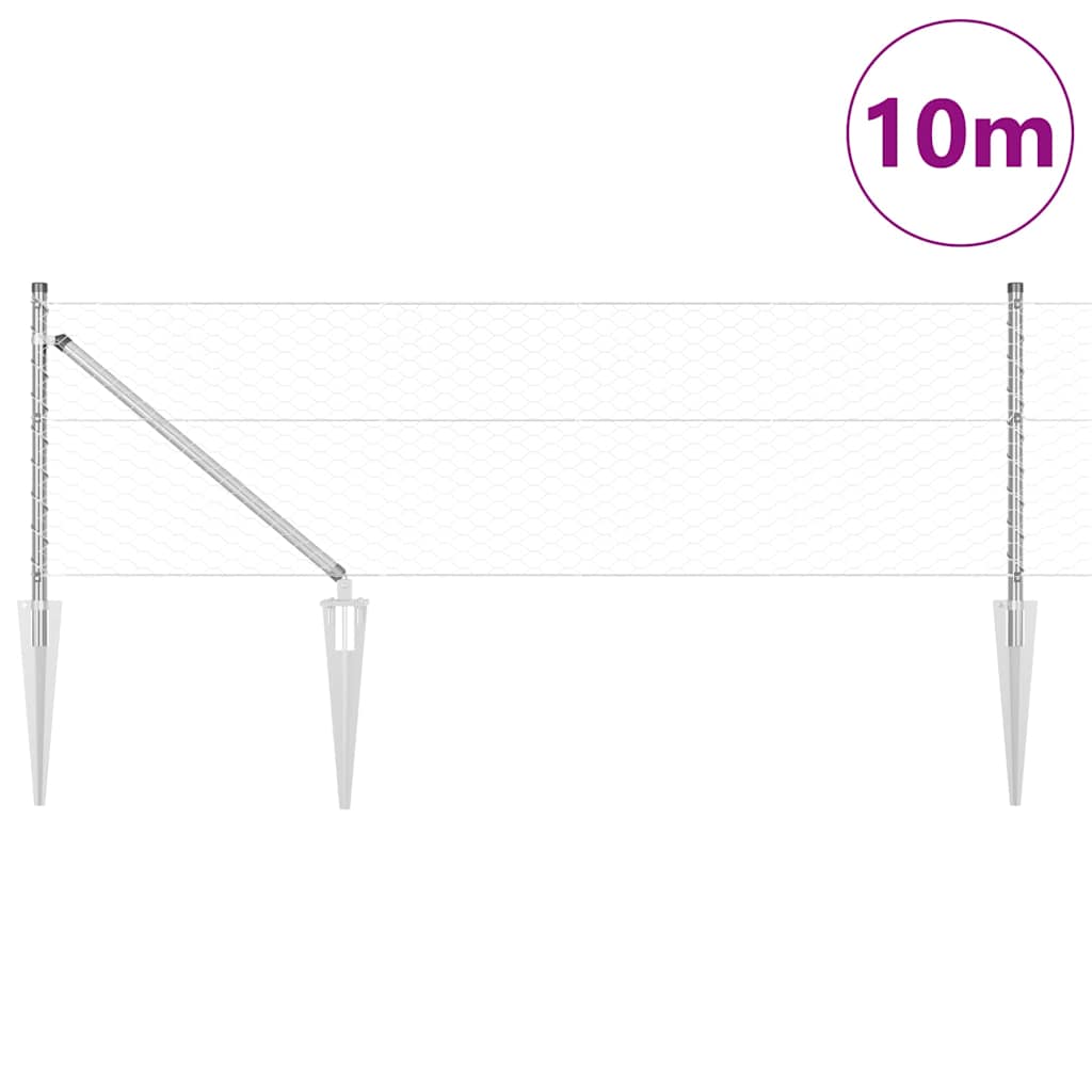 Recinzione in rete saldata con punte 10 x 0,6 m