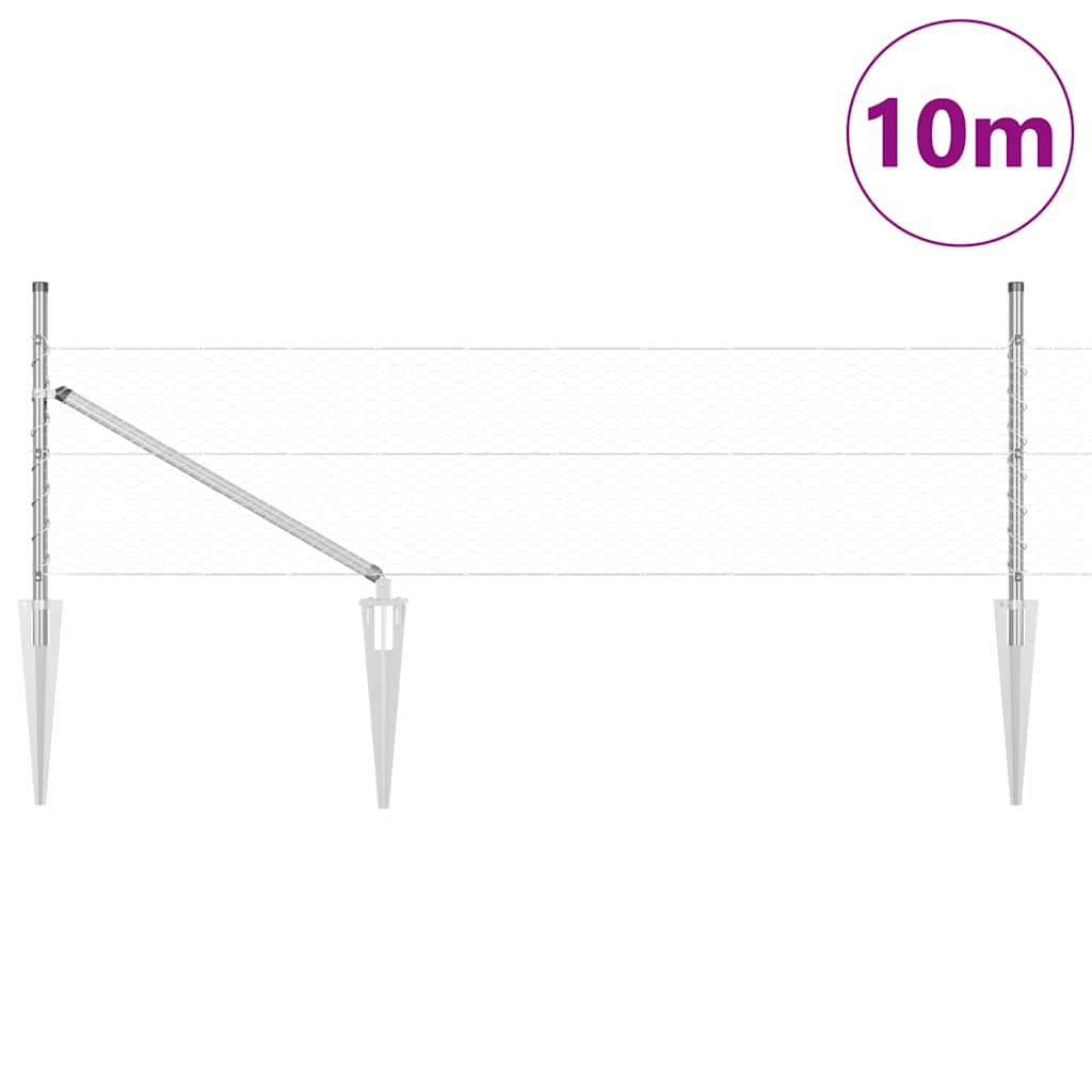 Recinzione in rete saldata con punte 10 x 0,8 m (L x H)