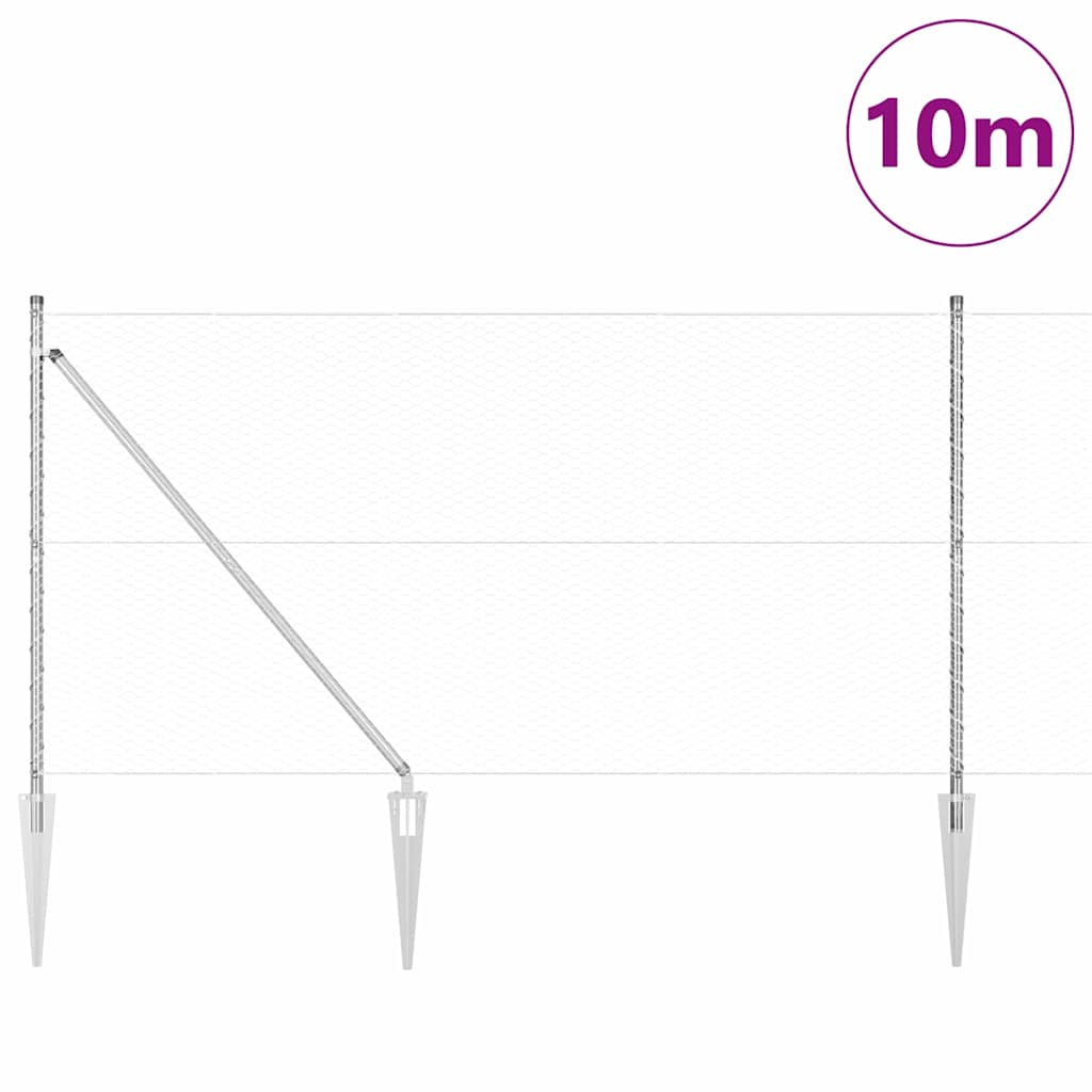 Recinzione in rete saldata con punte 10 x 1,2 m