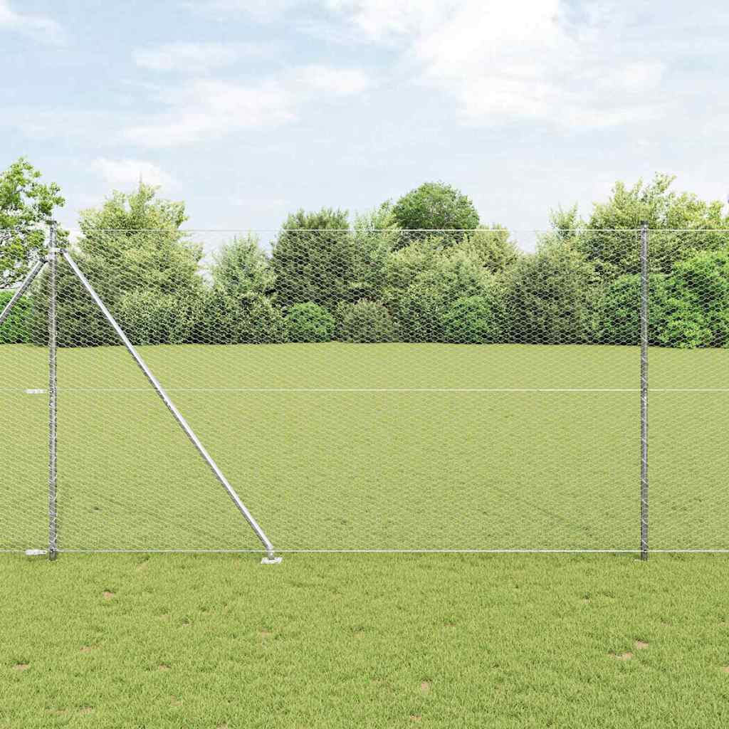 Recinzione in rete saldata con punte 10 x 1,6 m - Acciaio zincato