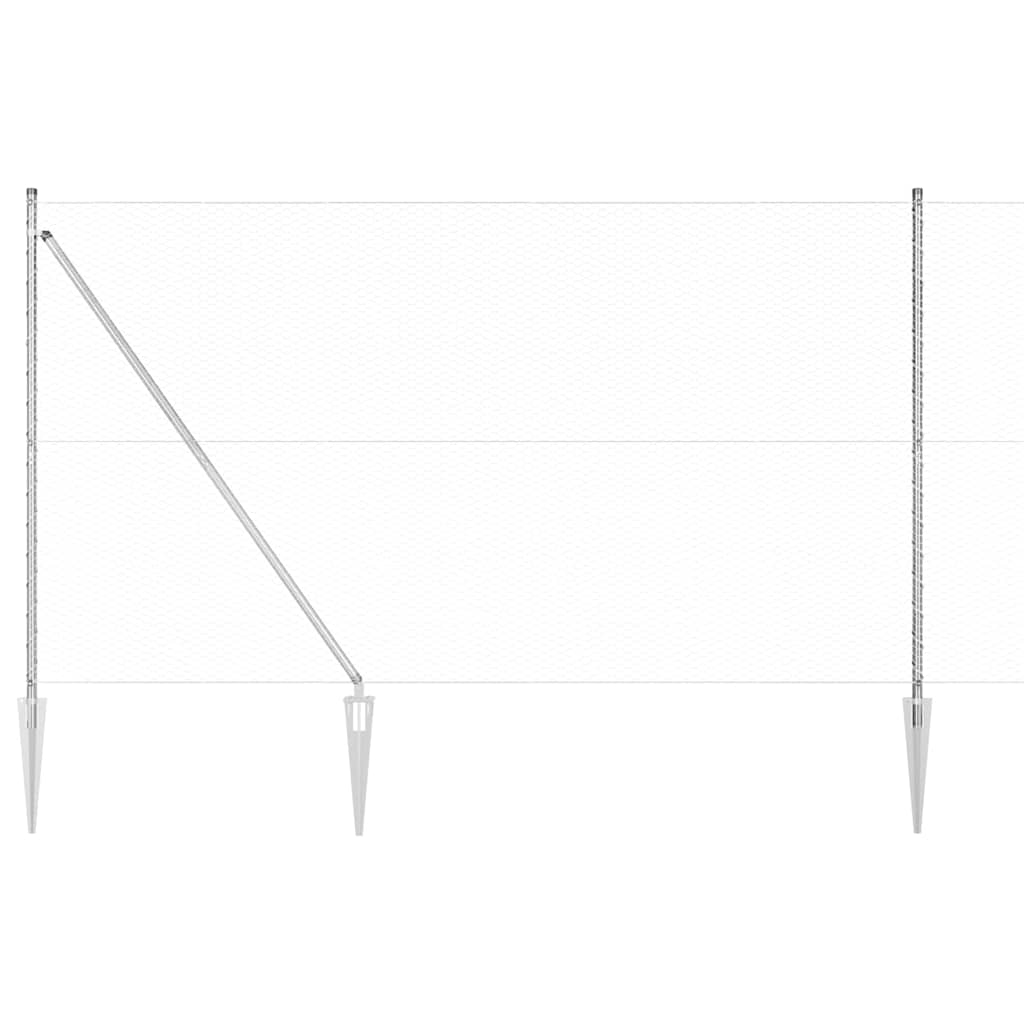 Recinzione in rete saldata con punte 10 x 1,6 m - Acciaio zincato