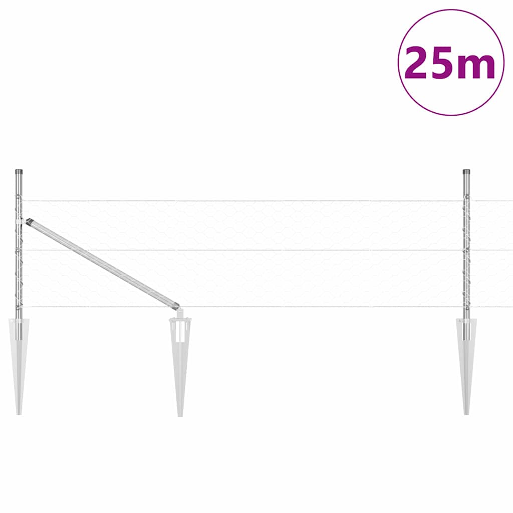 Recinzione in rete saldata con punte 25 x 0,4 m
