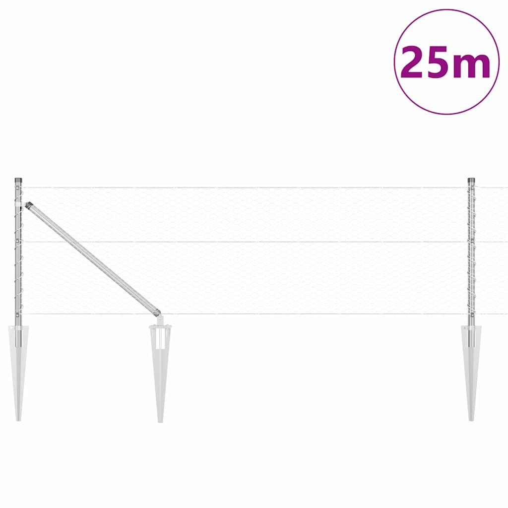 Recinzione in rete saldata con punte 25 x 0,6 m