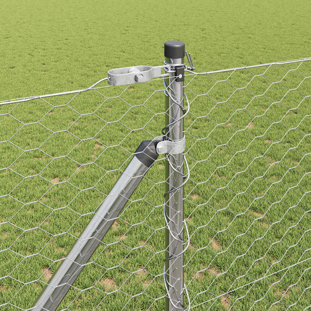 Recinzione in rete saldata zincata 25 x 1,4 m con pali e punte