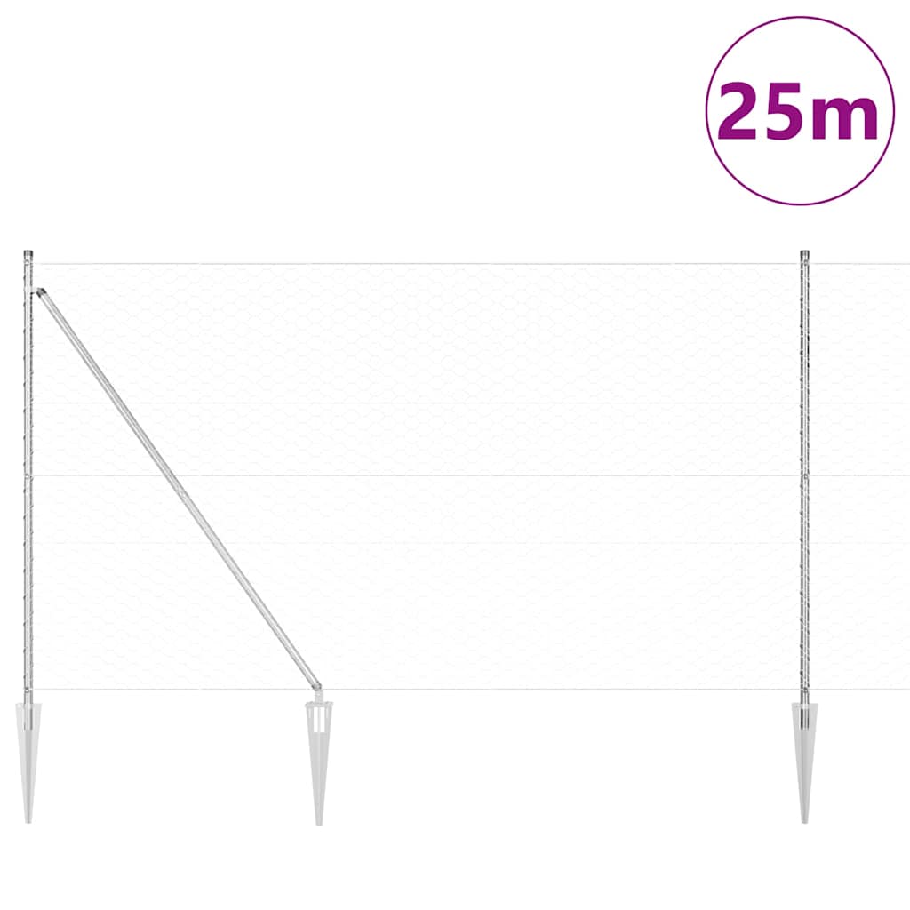 Recinzione in rete saldata con punte 25 x 1,6 m