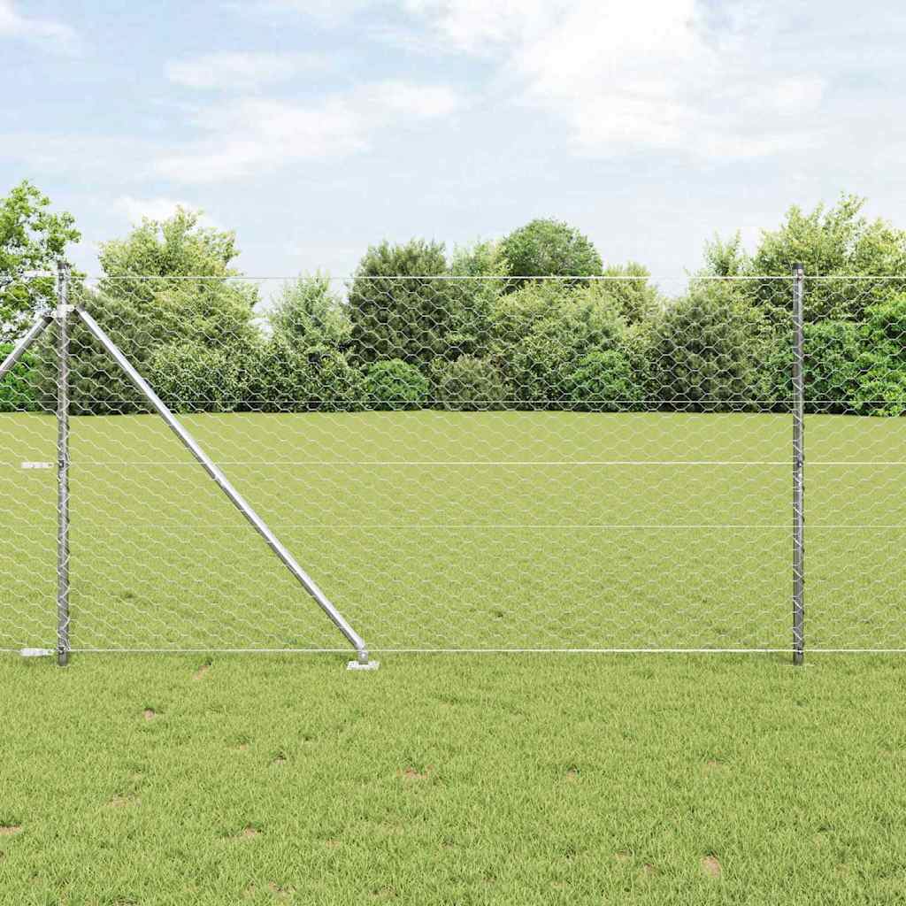 Recinzione in rete saldata 50 x 1,4 m con pali in acciaio zincato