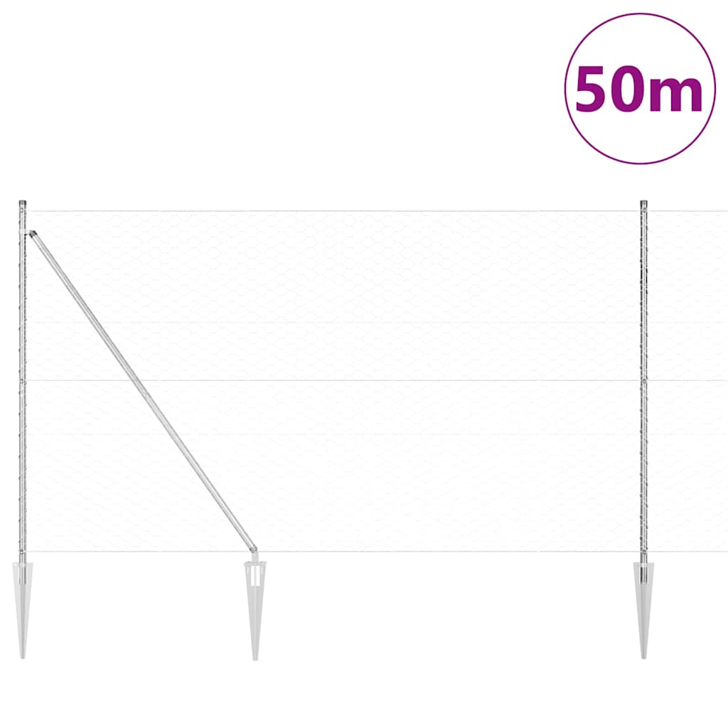 Recinzione in rete saldata con punte 50 x 1,5 m