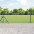 Recinzione Metallica Saldata con Base in Cemento 10 x 0,4 m - Acciaio Rivestito PVC Verde