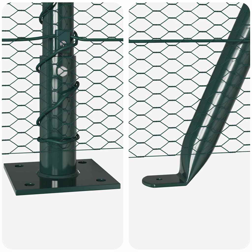 Recinzione Metallica Saldata con Base in Cemento - 10x0,5m - Acciaio Rivestito PVC Verde