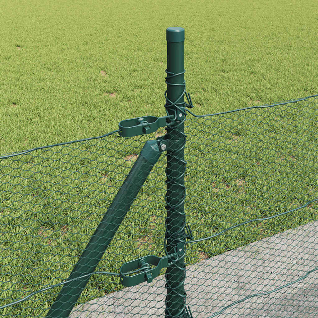 Recinzione Metallica Saldata con Base in Cemento - 10x0,5m - Acciaio Rivestito PVC Verde