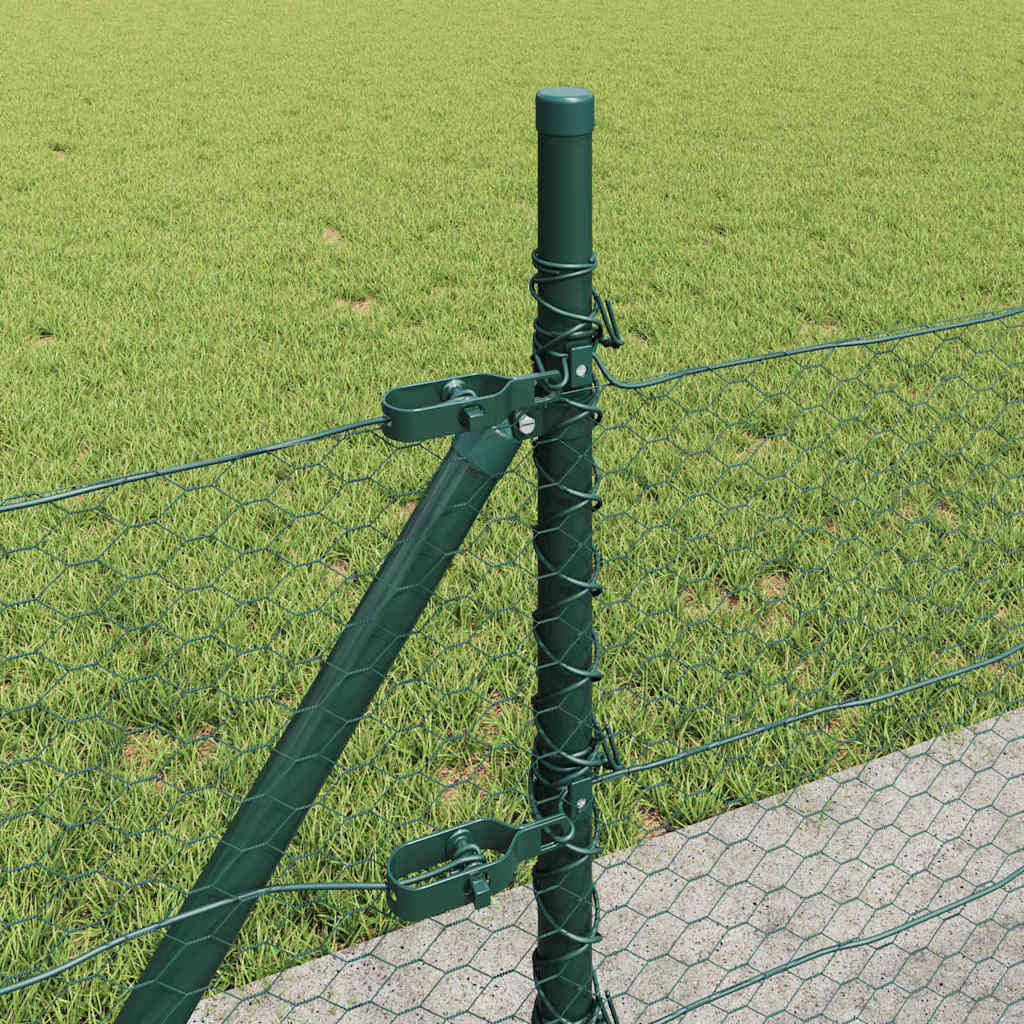 Recinzione Metallica Saldata con Base in Cemento 10x0,5 m - Acciaio Rivestito PVC Verde
