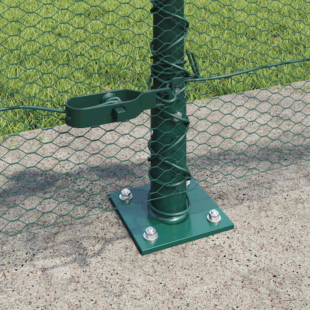 Recinzione Metallica Saldato in Rete con Base in Cemento 10x0,6 m - Acciaio Rivestito PVC Verde