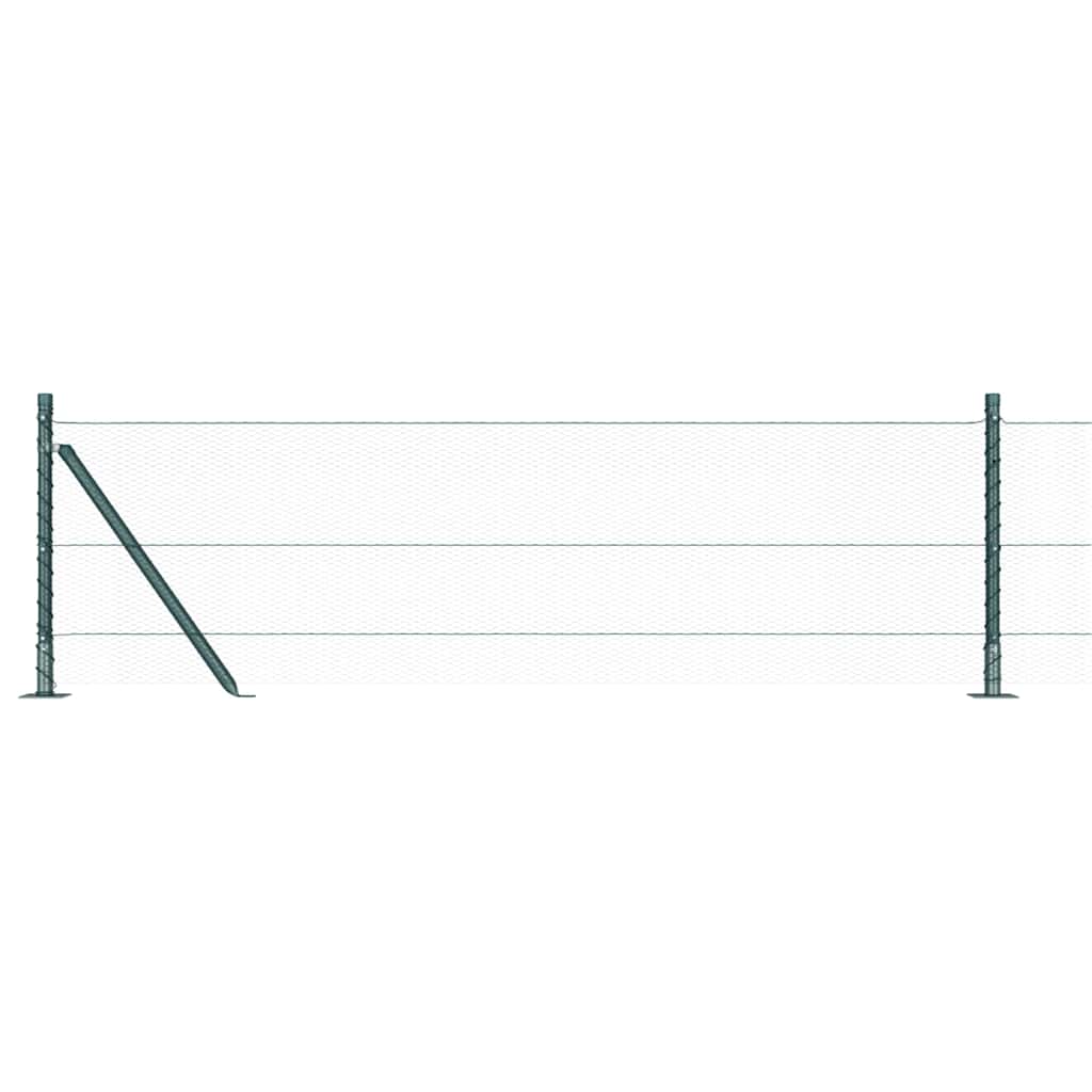 Recinzione Metallica Saldato in Rete con Base in Cemento 10x0,6 m - Acciaio Rivestito PVC Verde